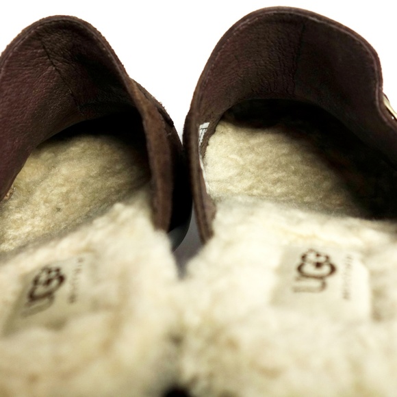 UGG Isabella Brown Suede Leather Clog Heels 7.5 - Picture 8 of 8